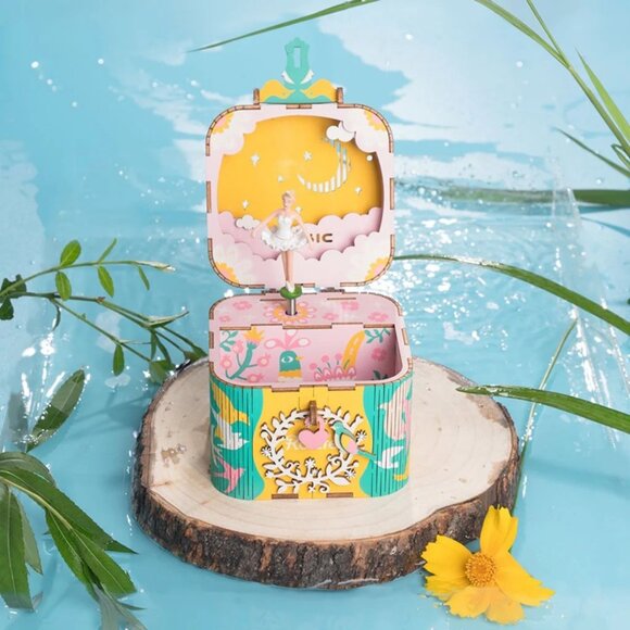 3/$77❤️Robotime Rolife DIY 3D Wooden Music Box Dancing Ballerina "Greensleeves" - Picture 4 of 17